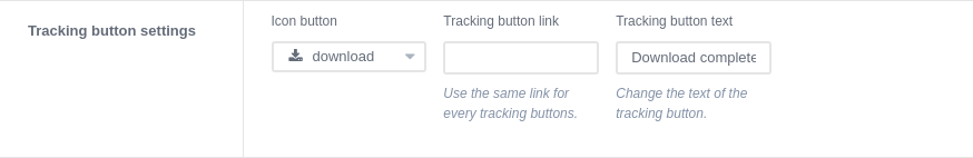 Tracking Button Settings