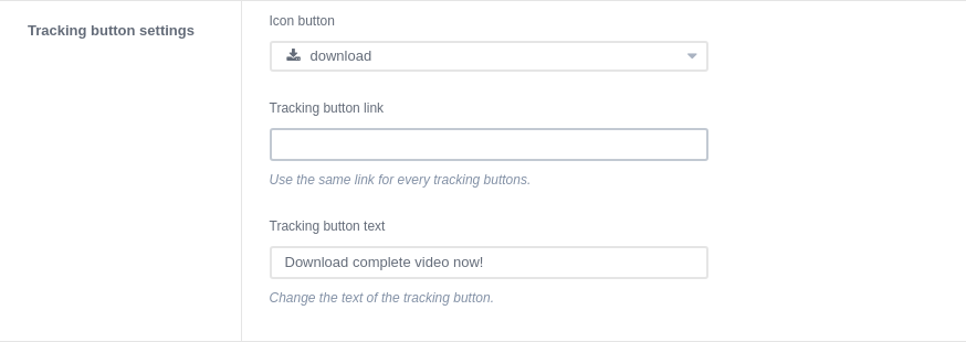 Tracking Button Settings